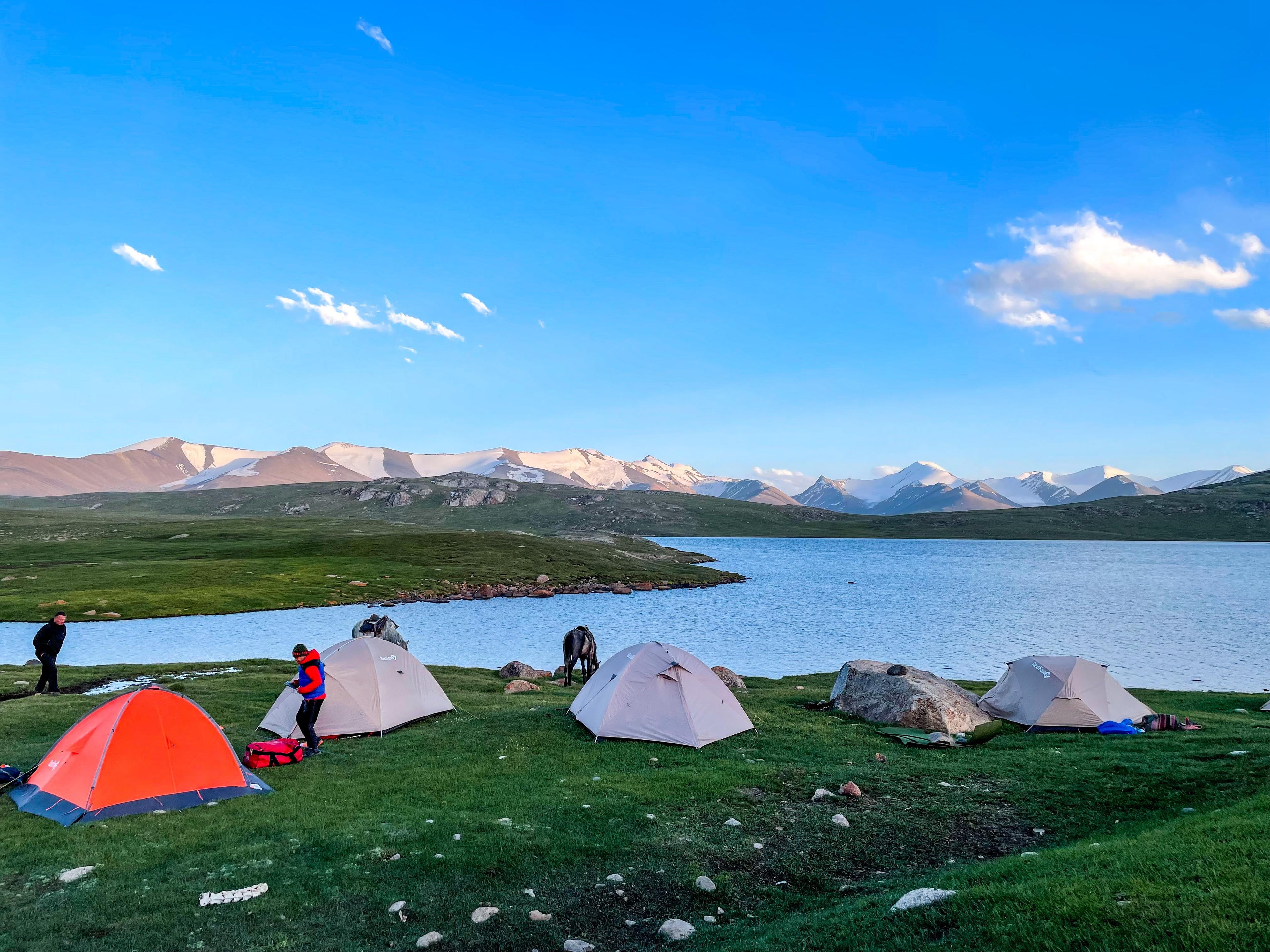 Nomad's Land campsite Chokoli lakes on the Silk Road of the Arabel Suu plateau