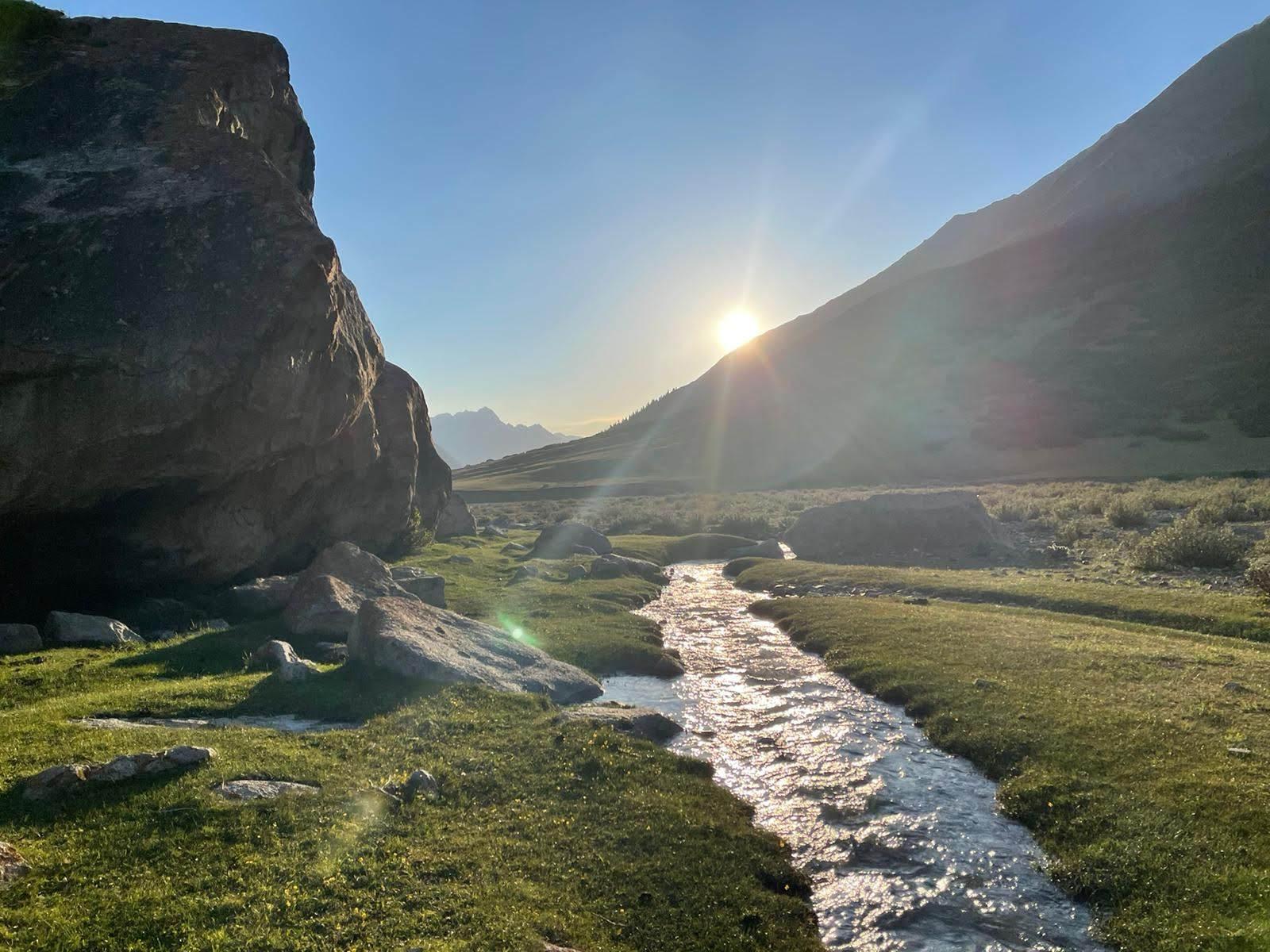 Campsite on the Silk Road track in the Juku valley