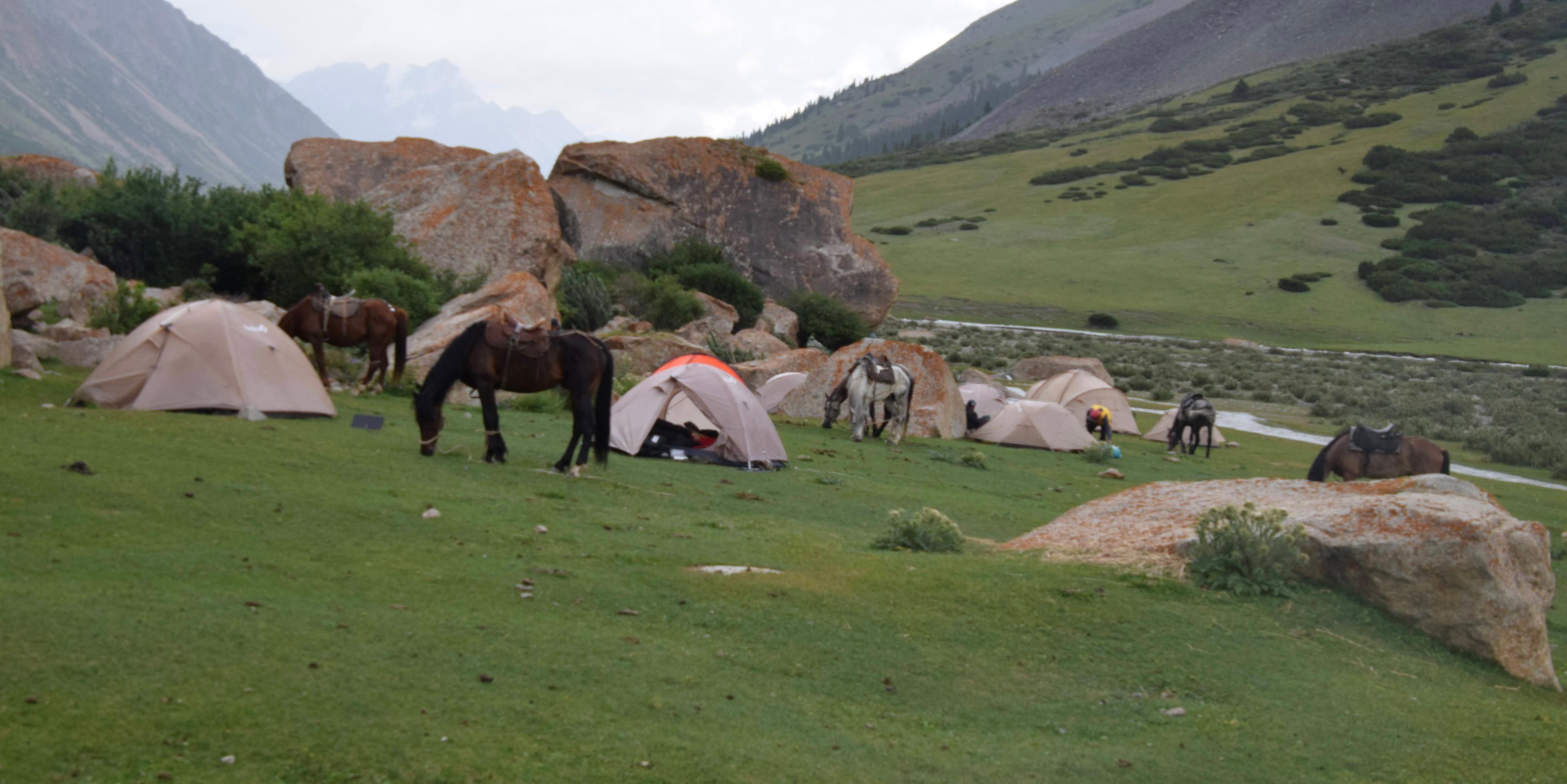 Campsite on the Silk Road track in the Juku valley