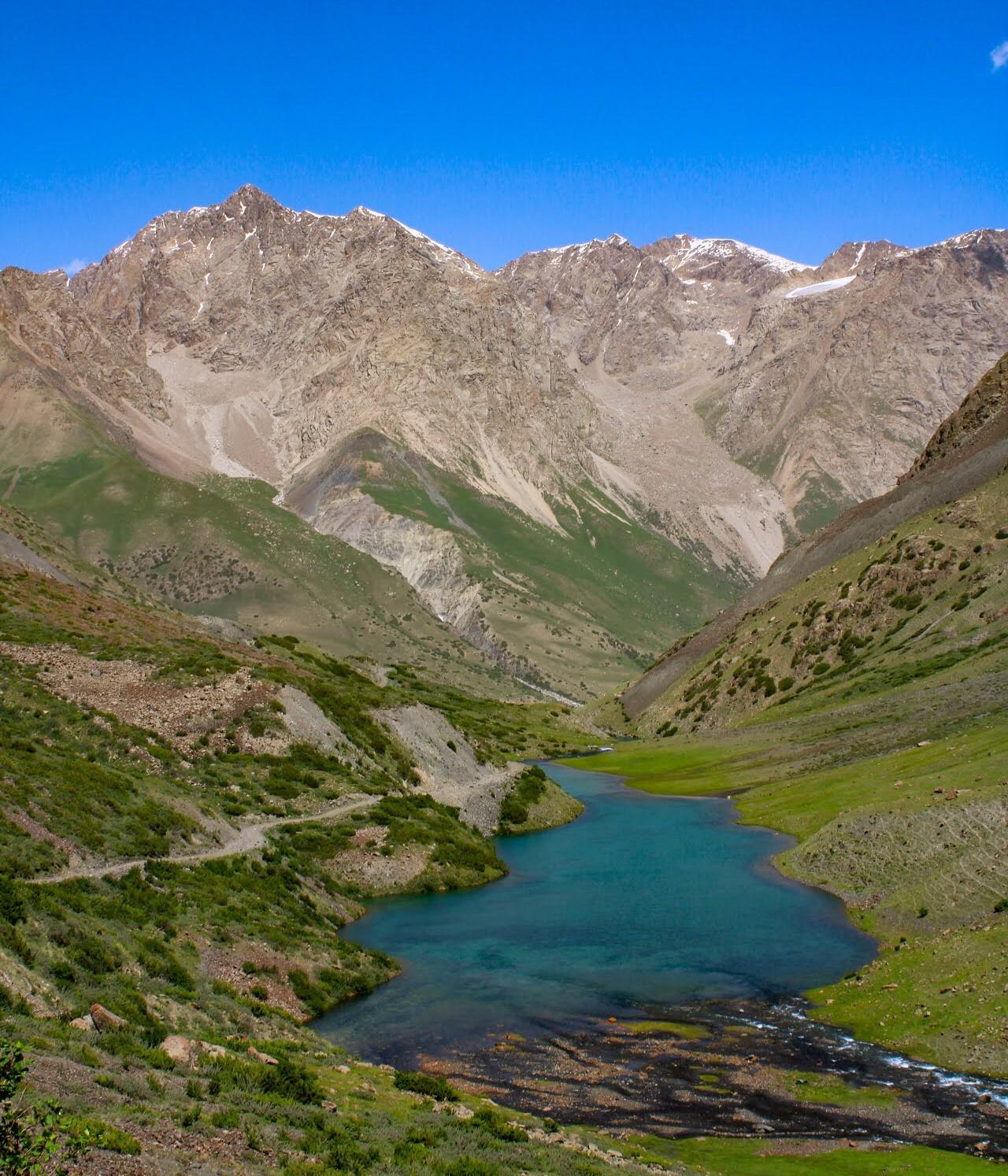 Yashyl Kel lake in the Juku valley while hiking to the Juku pass