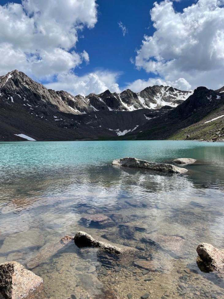 One of the lakes in the At-Djailoo Gorge, a tributary of the Jeti Oguz River south of Lake Issyk Kul