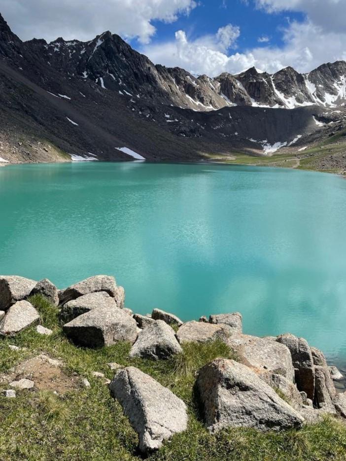 One of the lakes in the At-Djailoo Gorge, a tributary of the Jeti Oguz River south of Lake Issyk Kul