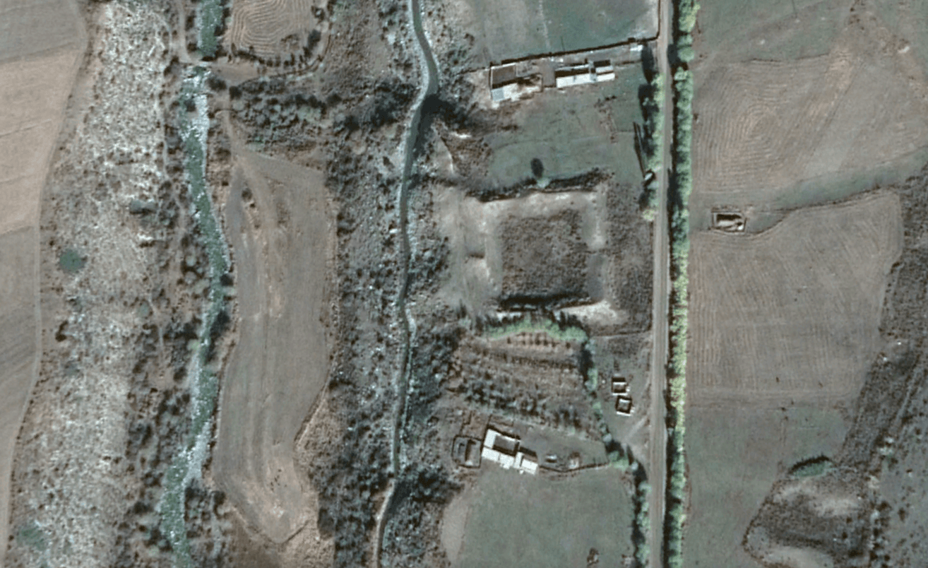 Ruins of an ancient caravanserai and fortress in the gorge of Barskoon, Issyk Kul, Kyrgyzstan