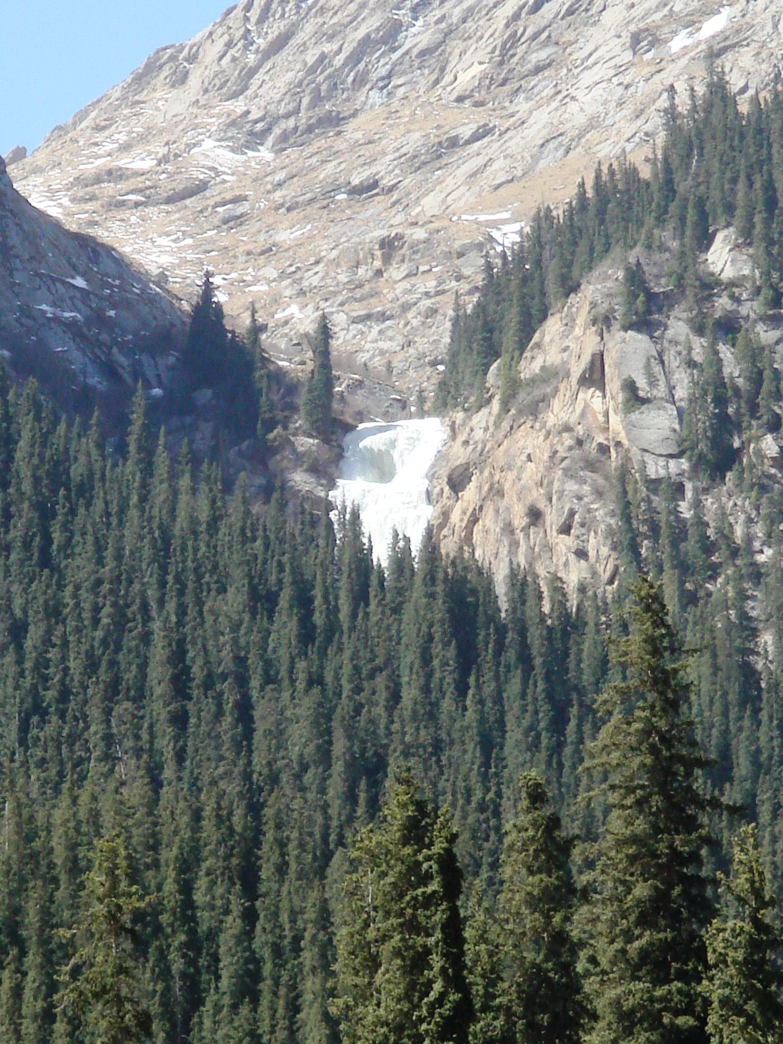 Frozen waterfall of Barskoon